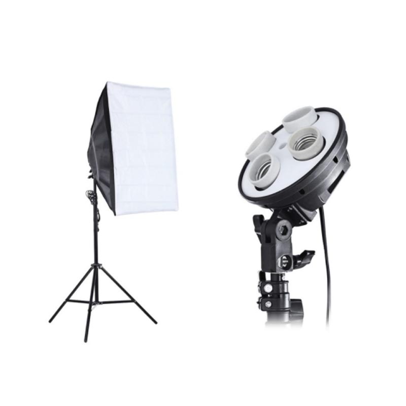 Socket De Luz X4 + Softbox 50×70 cm + Trípode 2mt Estudio Socket De Luz X4 + Softbox 50×70 cm + Trípode 2mt Estudio